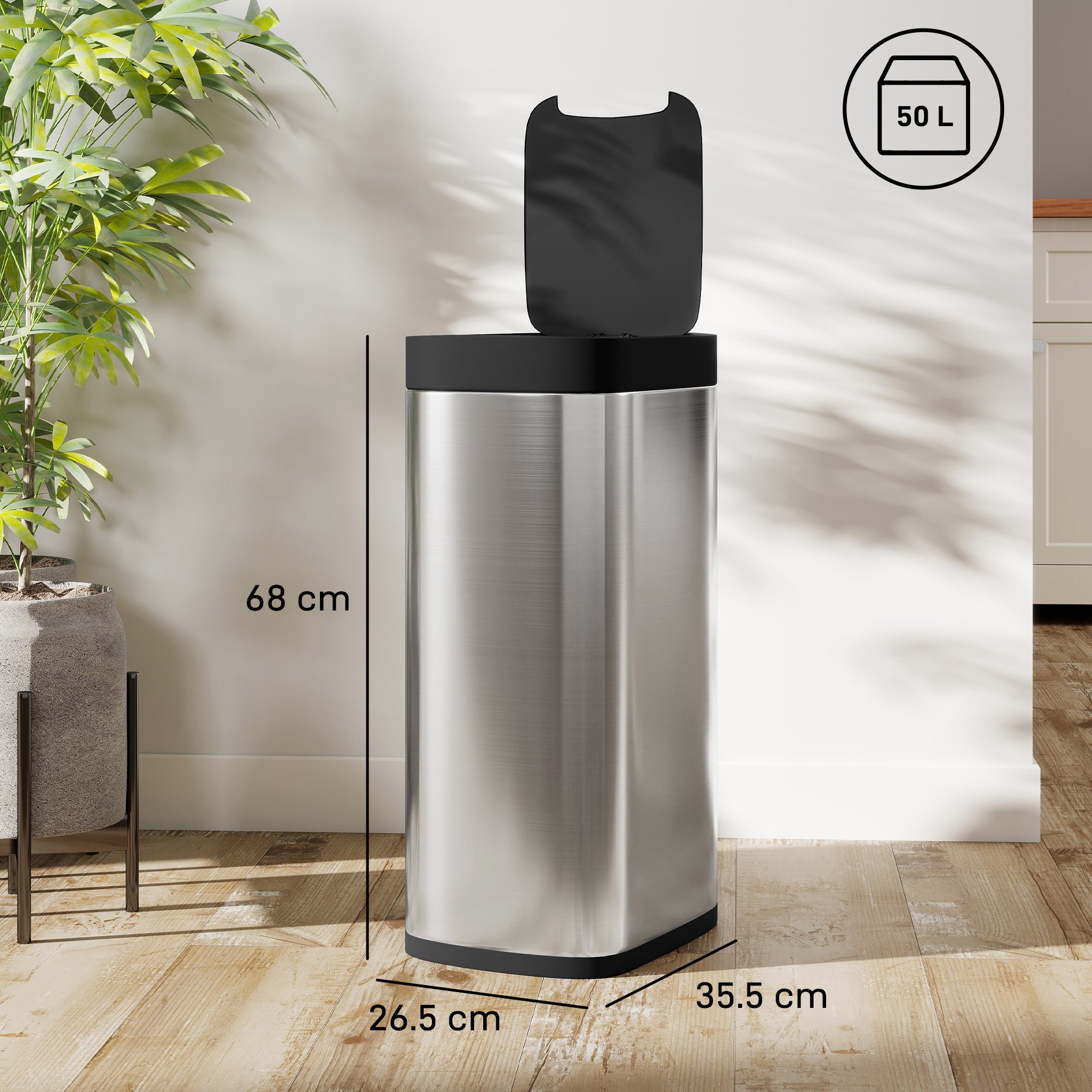 50L Sensor Bin, Automatic Kitchen Bin