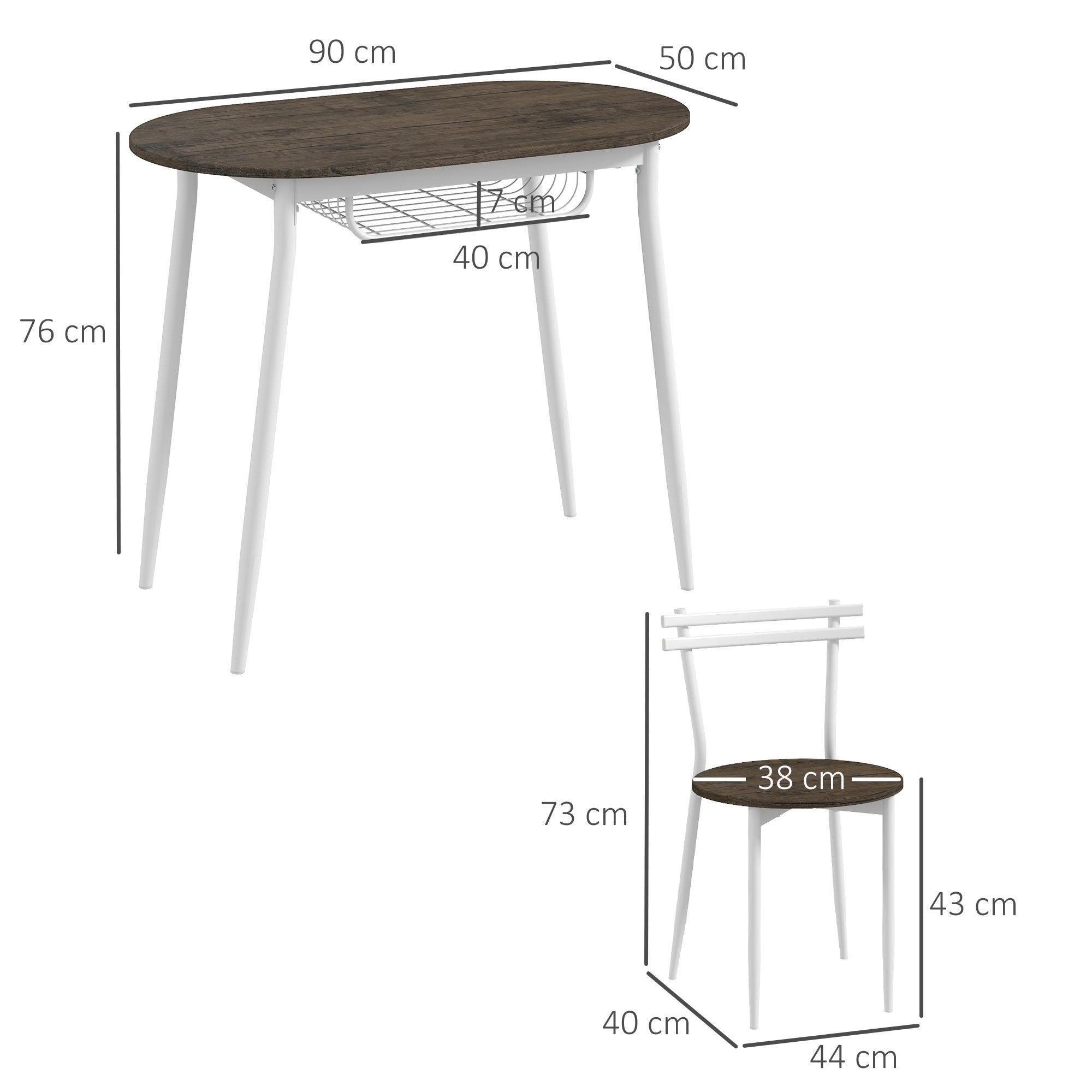 3-Piece Dining Table And Chairs Set