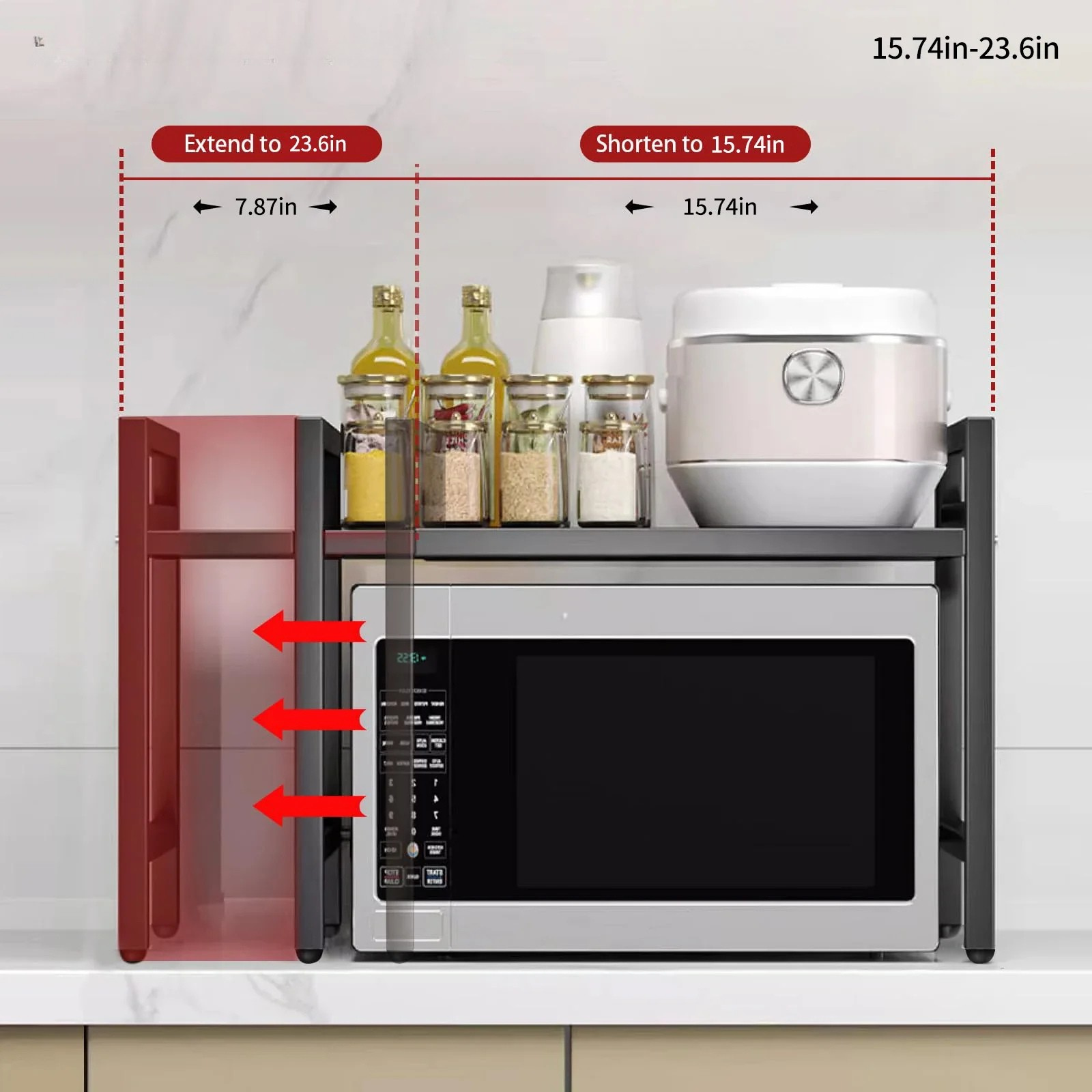 Expandable Microwave Shelf Organizer (42-64cm)